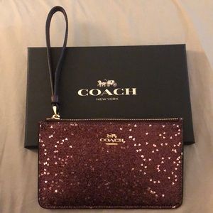 Coach Small Glitter Hearts Clutch
